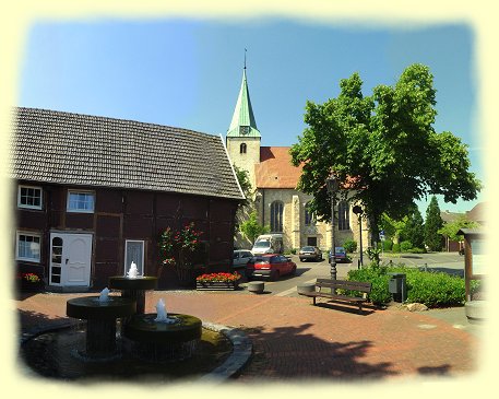 Brunnenanlage und Pankratiuskirche in Sdkirchen