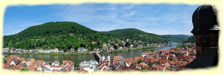 Heidelberg - Blick auf dem Neckar mit seinem Brückentor