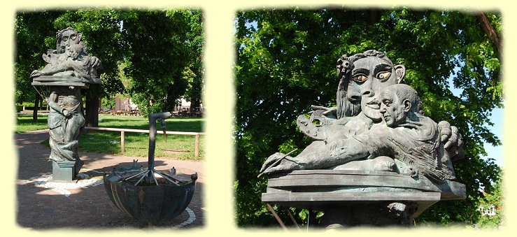 Rastatt - Schlosspark - Brunnenplastik Hommage an Picasso