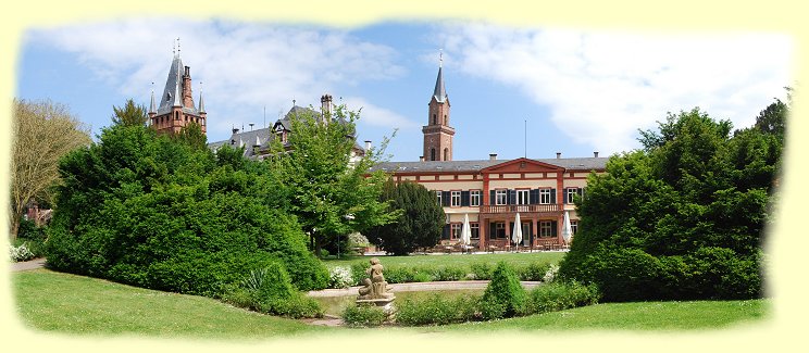 Weinheim - Schlosspark mit Schloss und Schlosspark-Restaurant