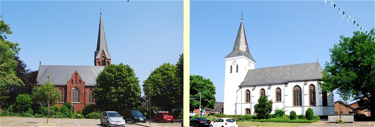 Hamminkeln - kath. Kirche Sankt Maria Himmelfahrt - ev. Kirche auf der Marktstrae