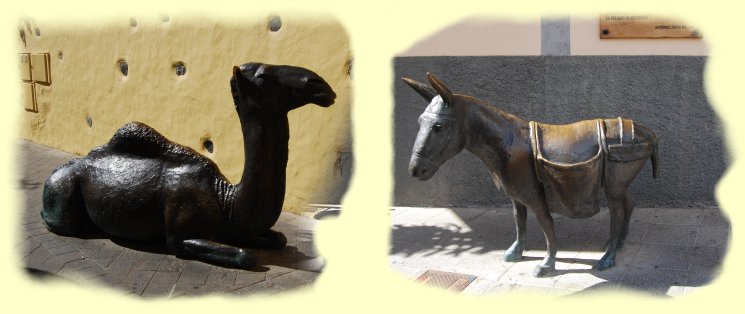 Agimes - Bronzefiguren Kamel und Esel