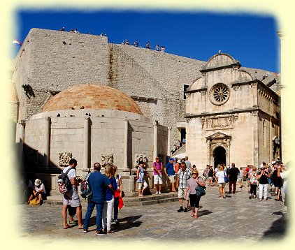 Dubrovnik - Onafrio-Brunnen und Erlserkirche