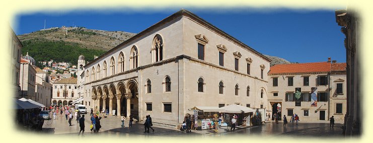 Dubrovnik - Rektorenpalast - links im Hintergrund Sponza-Palast und Uhrenturm