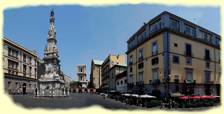 Neapel - Marmorsule Guglia delImmacolata  Obelisk der unbefleckten Empfngnis