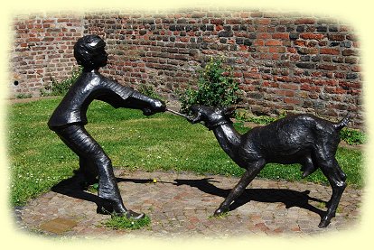 Rees - Skulptur - Junge mit Ziege