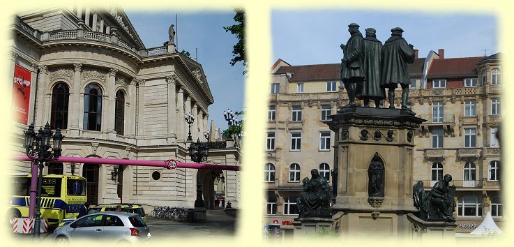 Frankfurt - Oper und Gutenberg Denkmal