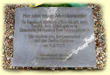 Gedenkstein am Ehrenmals fr die Opfer auf der Zeche Sachsen